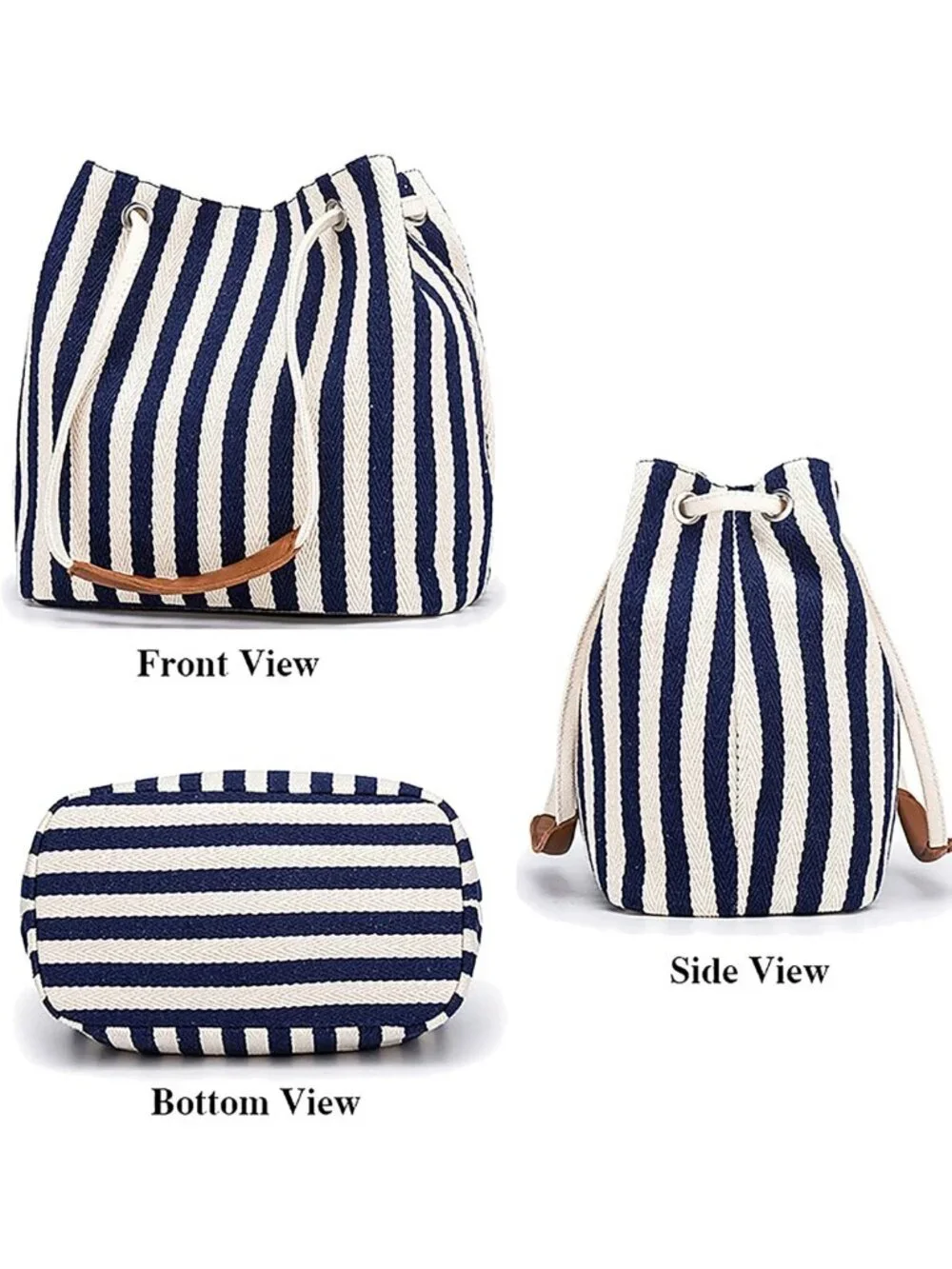 Stylish Striped Canvas Tote Bag with Adjustable Strap | Perfect for Beach